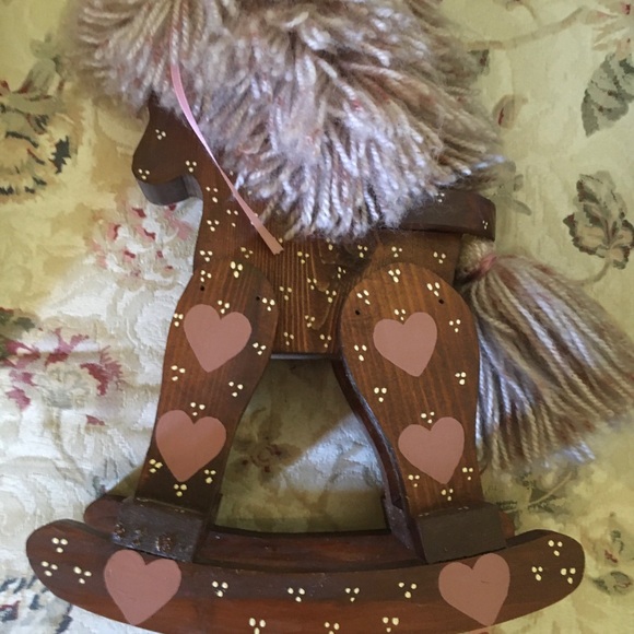 Preowned 13” Wooden Decor Hand Painted Rocking Horse - Picture 3 of 7